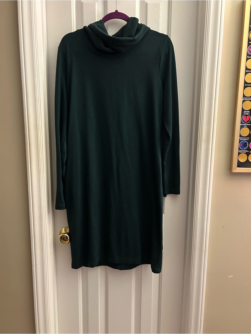 Old Navy Long Sleeve Cowl Neck Dress — Deep Green